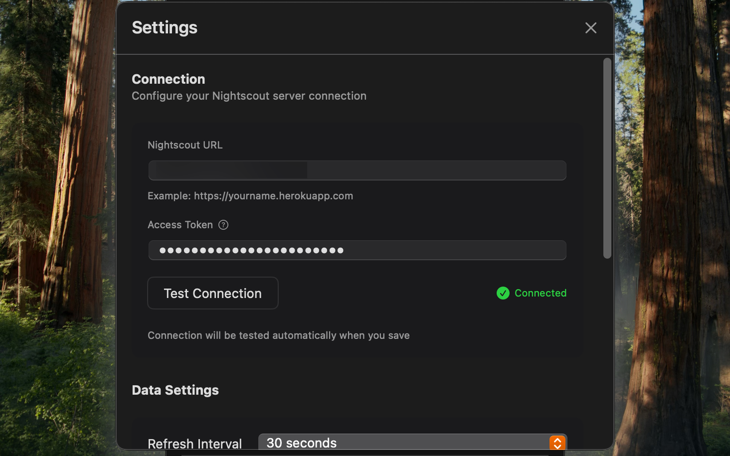 Connection settings