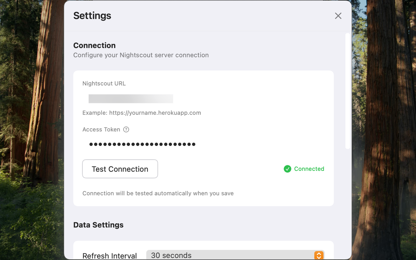 Connection settings