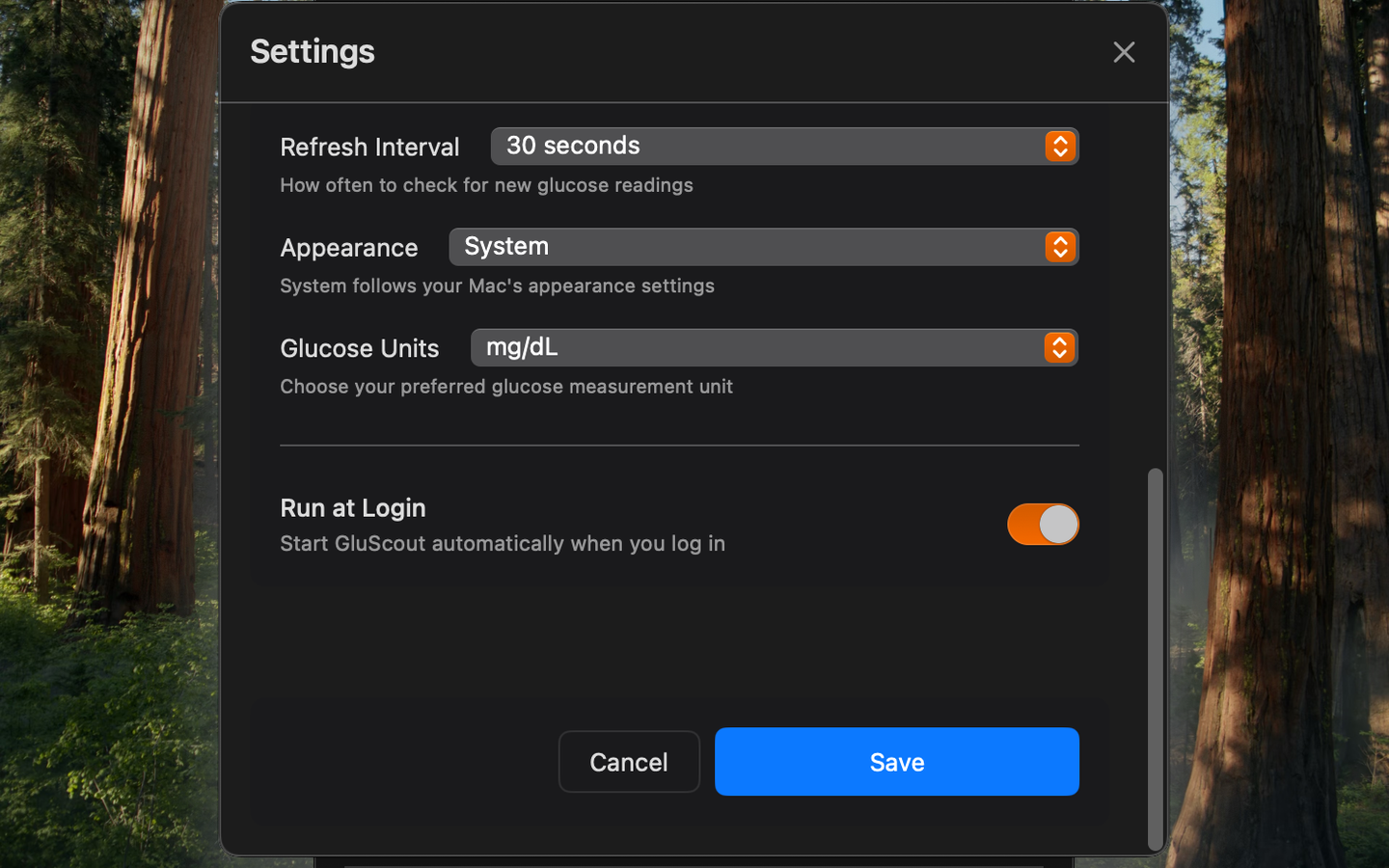 Data settings