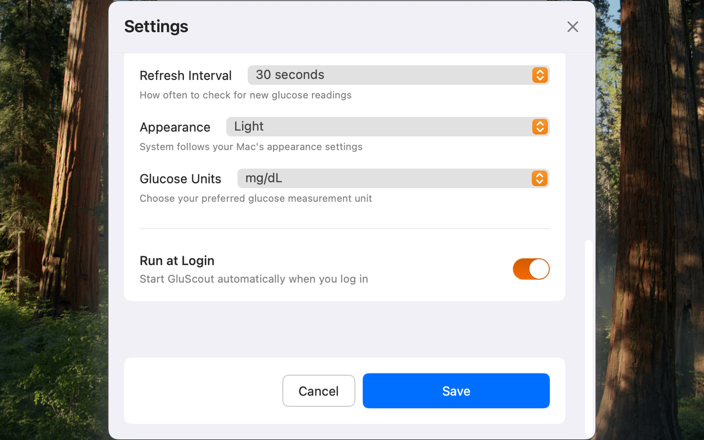 Data settings